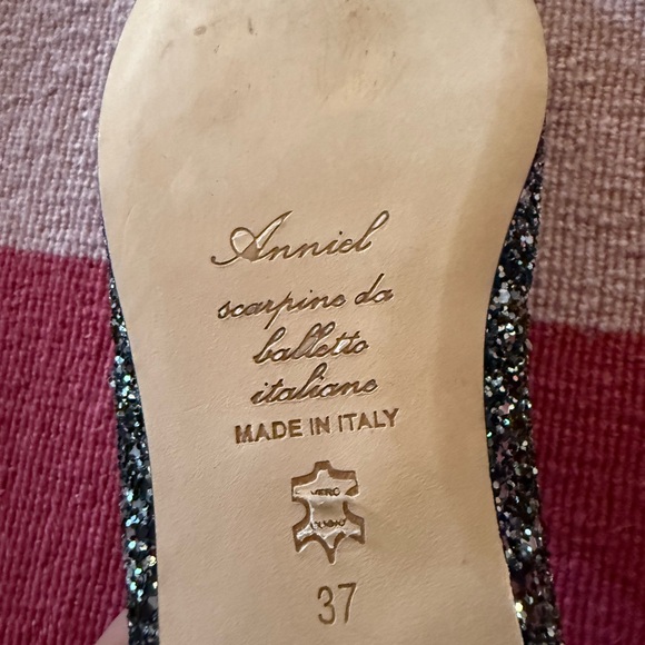 ✨ NWT Anniel Black Glitter Ballet Flats | Size 7 US / 37 EU | Made in Italy ✨ - Picture 3 of 11